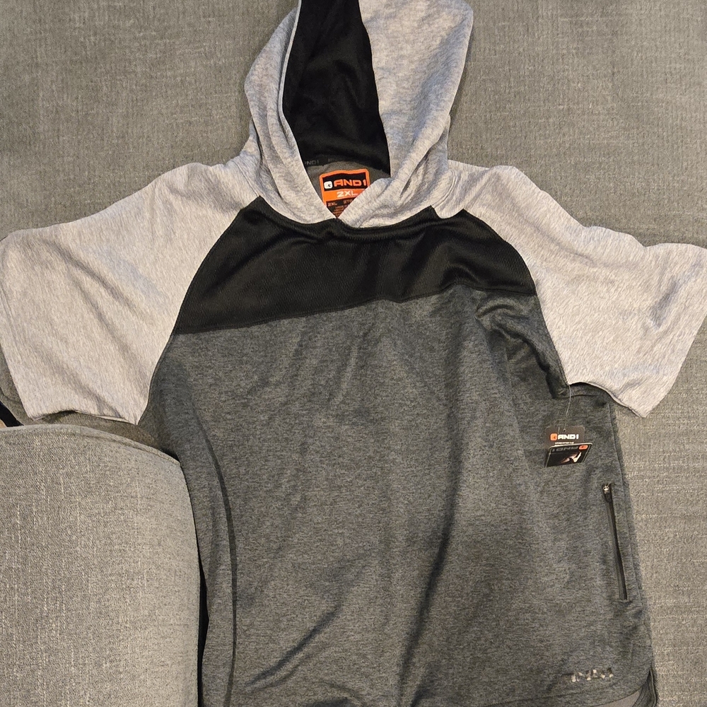 NWT AND1 Charcoal and Black Hoodie 2X